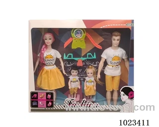 11.5inch doll family of four with slide in window box