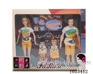 11.5inch doll family of four with 10pcs Field suit in window box