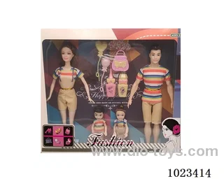 11.5inch doll family of four with 5pcs Field suit in window box