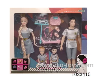 11.5inch doll family of four in window box