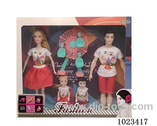 11.5inch doll family of four in window box