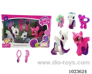 5pcs rubber horses in window box
