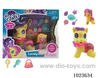 8pcs rubber horses with light&music in window box