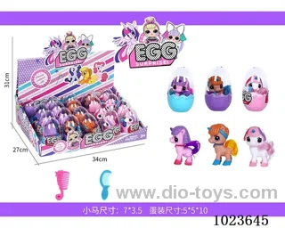 20pcs color rubber horses in display box