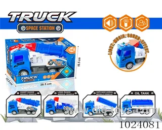 Inertia car with light&music 4sets mixed loading include battery in display box
