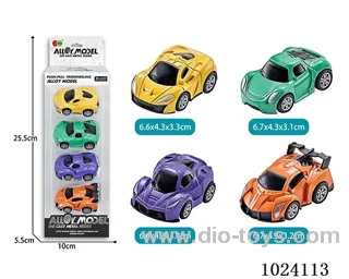 4pcs alloy pull back car in window box