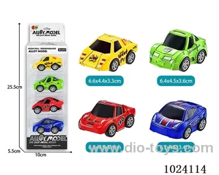 4pcs alloy pull back car in window box