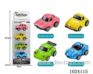 4pcs alloy pull back car in window box
