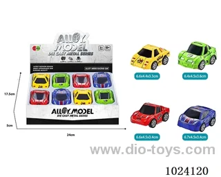 8pcs alloy pull back 4color&4sets mixed loading in display box