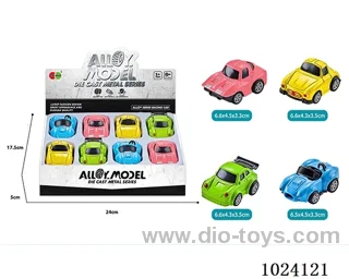 8pcs alloy pull back 4color&4sets mixed loading in display box