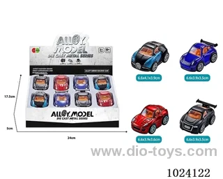 8pcs alloy pull back 4color&4sets mixed loading in display box