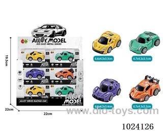 24pcs alloy pull back 4color&4sets mixed loading in display box