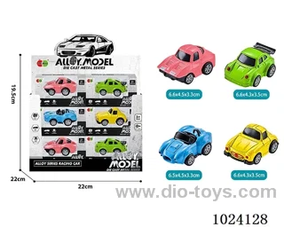 24pcs alloy pull back 4color&4sets mixed loading in display box