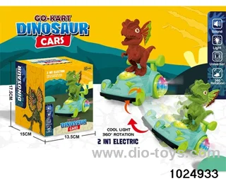 Electric dinosaur rotating go-kart in color box