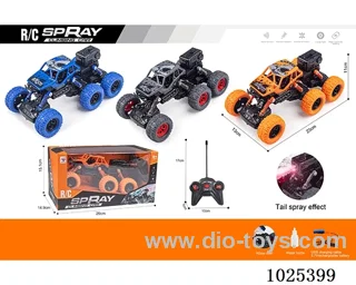 Five way six wheel remote control climbing car with light and spray include battery in Window box