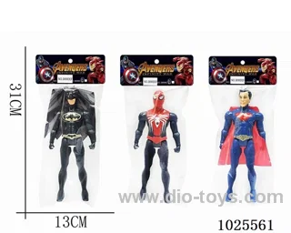 Spider-Man & Batman Superman with light in PVC bag with header
