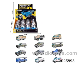 1:64 free wheel alloy car 12sets mixed loading in display box