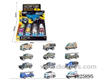 1:64 free wheel alloy car 12sets mixed loading in display box
