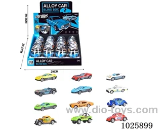 1:64 free wheel alloy car 12sets mixed loading in display box