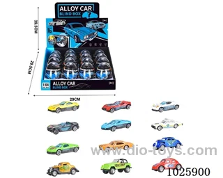 1:64 free wheel alloy car 12sets mixed loading in display box