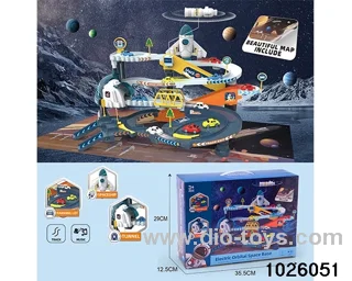 Electric space track parking set in color box