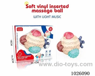 soft winyl inserted massage ball with light &music
