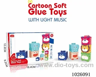carton soft glue toys with light&music in window box