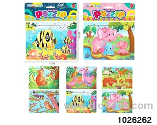 Wooden puzzle in PP bag with header