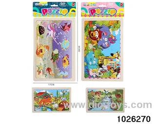 Wooden puzzle in PP bag with header
