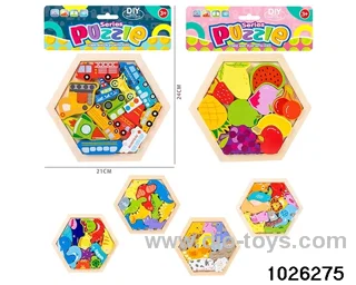 Wooden puzzle in PP bag with header