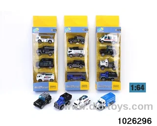 1:64 sliding alloy car in 4pcs window box