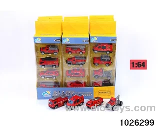 1:64 sliding alloy car in 4pcs display box