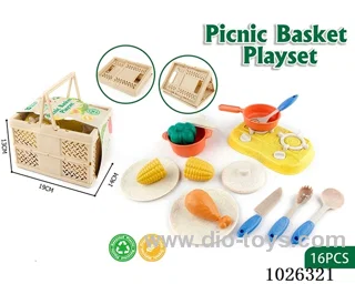 Kitchen picnic toys in  basket