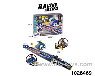 Catapult car race track set in window box