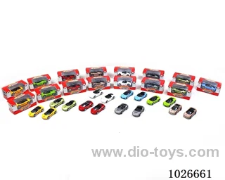 1:64 free wheel alloy car 16sets &8color mixed loading in window box
