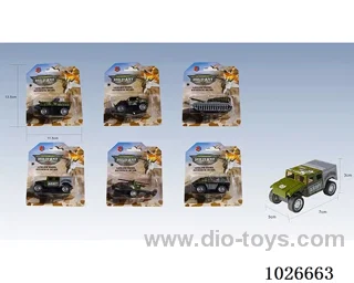 1:55 Pull Back Alloy Car 6sets&6color mixed loading in blister card