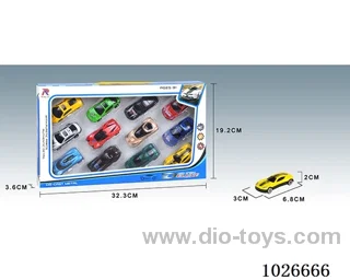 free wheel alloy car 12pcs 12sets&12color mixed loading in window box