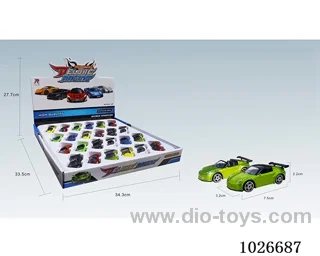 24pcs 1:68 free wheel alloy car 16sets&8color mixed loading in window box