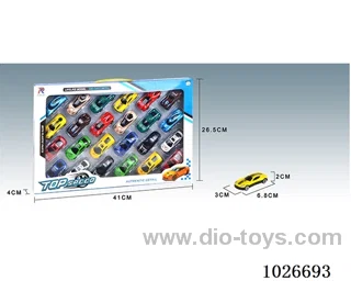 24pcs free wheel alloy car 12sets&12color mixed loading in window box
