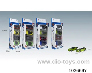 4pcs 1:68 free wheel alloy car 16sets &8color mixed loading in window box