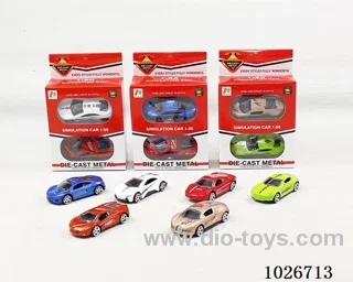 2pcs free wheel alloy car 6sets &6color mixed loading in window box