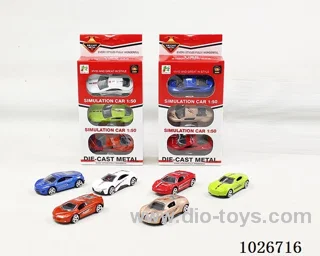 6pcs free wheel alloy car 6sets &6color mixed loading in window box