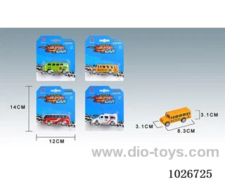 Pull Back Alloy Car 4sets&4color mixed loading in blister card