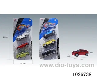 1:50 5pcs pull back alloy car 6sets &6color mixed loading in blister card