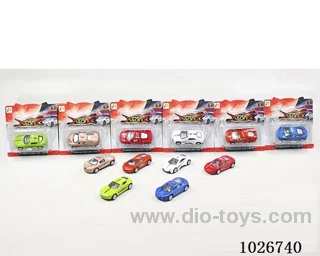 pull back alloy car 6sets&6color mixed loading in blister card