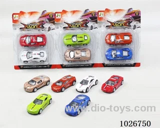 2pcs pull back alloy car 6sets &6color mixed loading in blister card