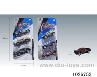 3pcs 1:50 pull back alloy car 6sets&6color mixed loading in blister card