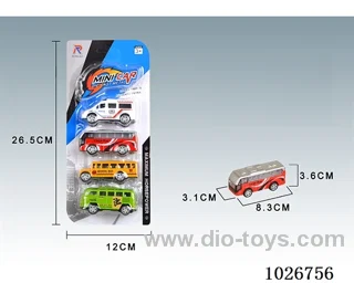 pull back alloy car 4sets&4color mixed loading in blister card