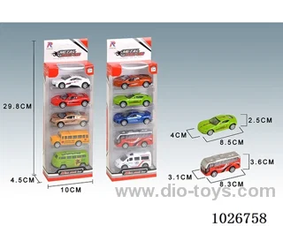 5pcs  pull back alloy car 10sets&10color mixed loading in window box