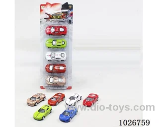 5pcs  pull back alloy car 6sets&6color mixed loading in blister card